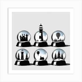 Snow Globes Art Print