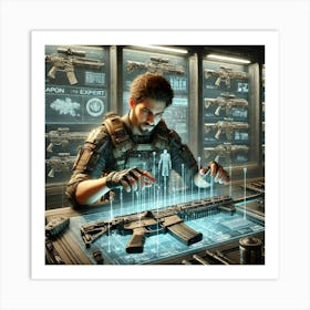 A Sci Fi Depiction Of Viktor Sokolov Weapons Expert Art Print