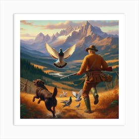 Hunting With Dogs Art Print