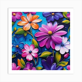 Colorful Flowers 32 Art Print