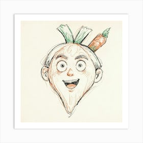 Carrot Head Art Print