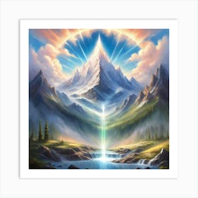 Rainbow Over A Mountain Art Print