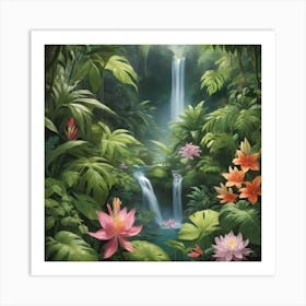 Lush Botanicals: Vibrant and verdant, these images celebrate the lushness and diversity of the plant kingdom. Whether it's a close-up of delicate flowers, a verdant forest canopy, or a cascading waterfall framed by foliage, they bring the beauty of nature's bounty into focus, inspiring appreciation for the intricate wonders of the natural world. Art Print