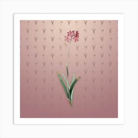 Vintage Corn Lily Botanical on Dusty Pink Pattern n.1055 Art Print