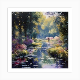 Threaded Tranquility: Sarah's Soft Springscape Art Print