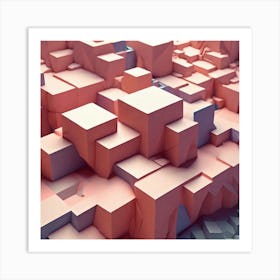 3d Cubes 1 Art Print