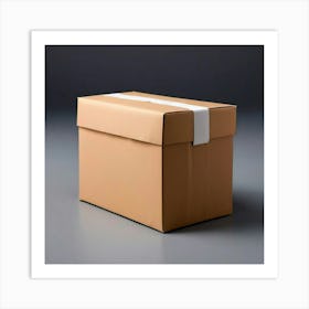 Mock Up Blank Box Parcel Cardboard Customizable Template Unprinted Clean Simple Minimalis (31) Art Print