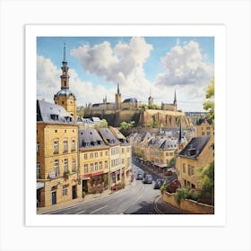 Cityscape Of Rostock Art Print