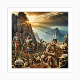 The Valley Of Dry Bone - Ezekiel - Ai Art Print