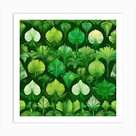 Seamless Pattern Of Tropical Leaves Art Print