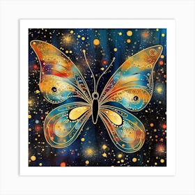 Butterfly In Space Art Print