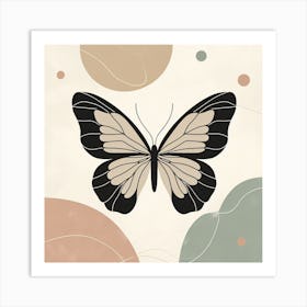 Boho Minimalist Butterfly Art Print