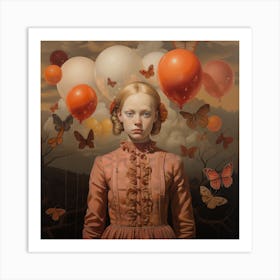 'The Girl With Balloons' Art Print