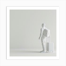 Man With A Suitcase Art Print