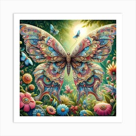 Butterfly In The Garden Art Print