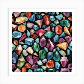 Colorful Gems 1 Art Print