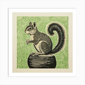 Squirrel On A Bowl Affiche