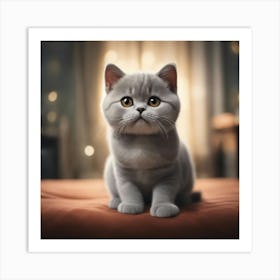 British Shorthair Kitten Art Print