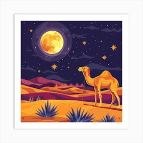 Camel In The Desert 2 Art Print