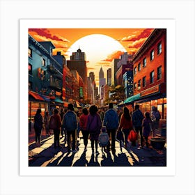 City At Sunset art print 1 Art Print