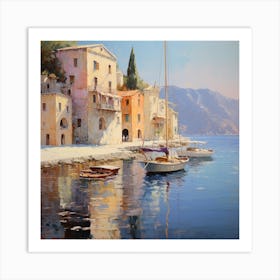 Seaside Impressions: Palatial Allure Art Print