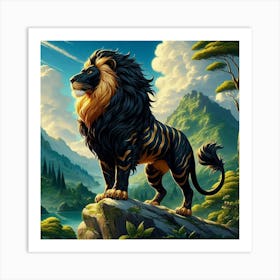 Lion In The Forest 69 Art Print