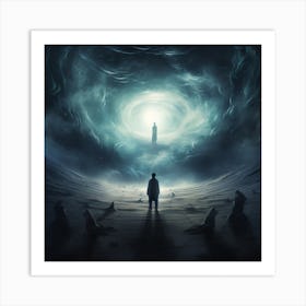 Man Standing In The Desert Art Print