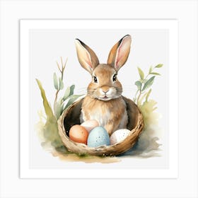 Easter Bunny In Nest Art Print