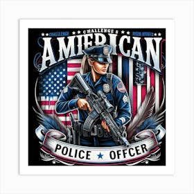 American Police Officer 5 Art Print