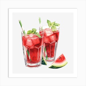 Watermelon Cocktail 17 Art Print