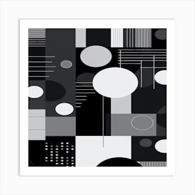 Abstract Black And White Painting,Abstract seamless pattern design Art Print