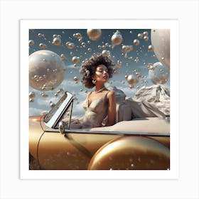 Girl In A Car 2 Art Print