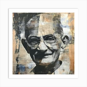 Gandhi Mahatma India Collage Vintage Art Print