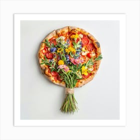 Bouquet Pizza Art Print