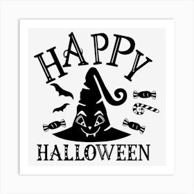 Happy Halloween Party Holidays Text Art Print