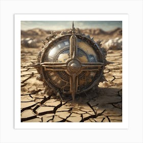 Clock In The Desert 2 Art Print