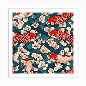 Koi Fish Pattern 1 Art Print