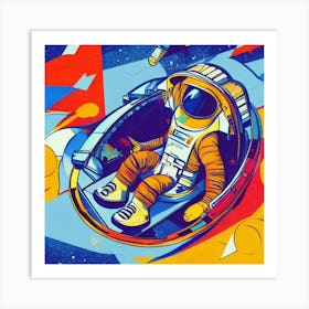 Astronaut Seated In Spaceship Adeline Yeo Art Print