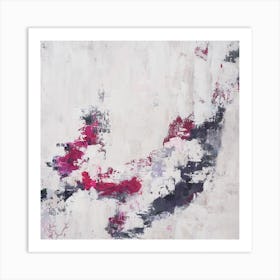 Neutral And Pink Abstract 2 Square Art Print