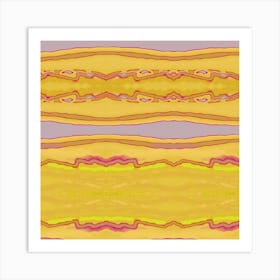 Yellow And Pink Stripes Art Print