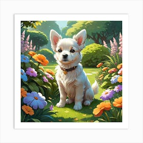 Cute Cat in the Garden Art Print