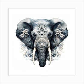 Elephant Series Artjuice By Csaba Fikker 020 Art Print