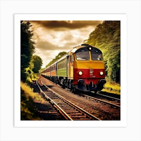 Transportation Railway Transport Rail Track Chemin De Fer Train Britain Signal Yellow Red (6) Art Print