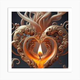 A Golden Heart Made Of Candle Smoke 5 Art Print