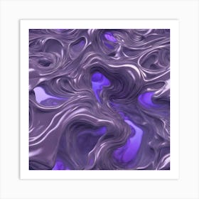 Lavender Fluid Underwater Fractal Pattern Bioluminescent Different Shapes Abstract Art By Jaco 432112376 (1) Art Print