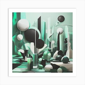 Abstraction Texture Green Art Print