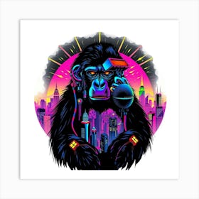 Gorilla In New York City Art Print