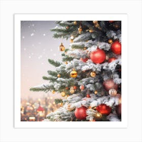 Christmas Tree In The City Art Print