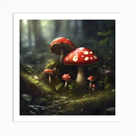 Fairy Toadstools Art Print