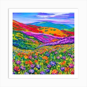 Rainbow Of Flowers Art Print